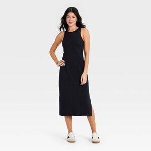 H&M Black Sleeveless Midi Dress